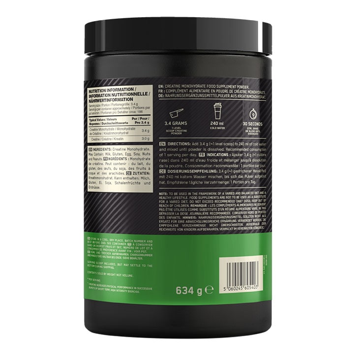 Optimum Nutrition Micronised Creatine Monohydrate 634g